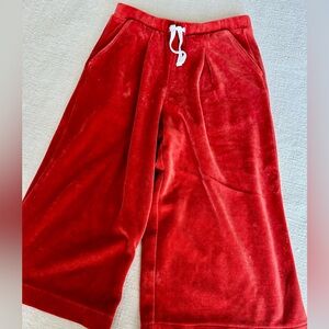 Open Edit Girls Paprika Velour Wide-Leg Pants